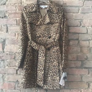 New w/ tags VIA SPIGA leopard trench rain coat
